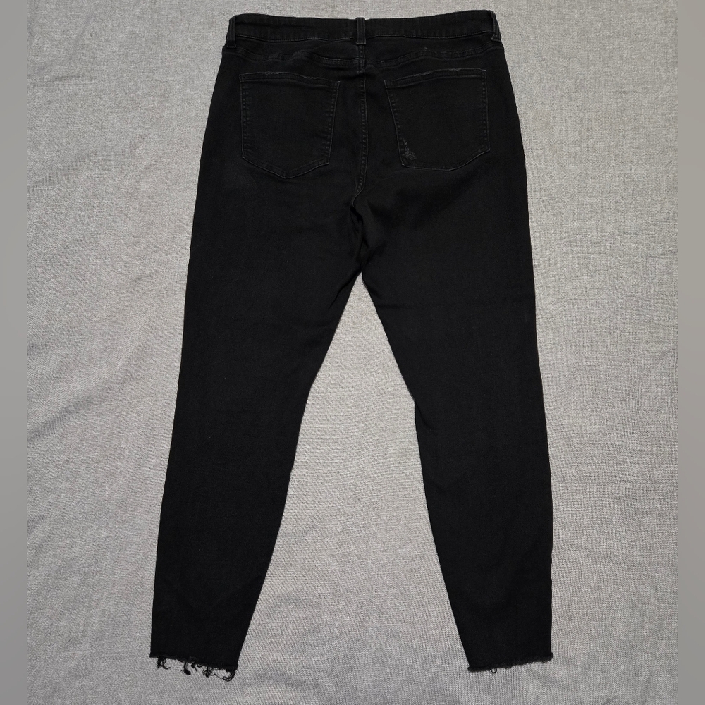 PISTOLA Black Distressed Skinny Jeans Frayed Hem Size 32 - Picture 5 of 14